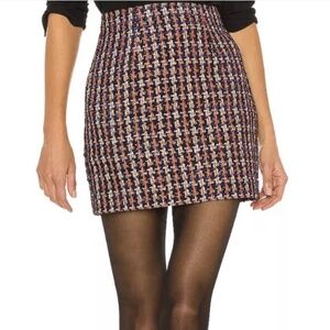 NWT L’AGENCE Livia Plaid Tweed Mini Skirt Size 4